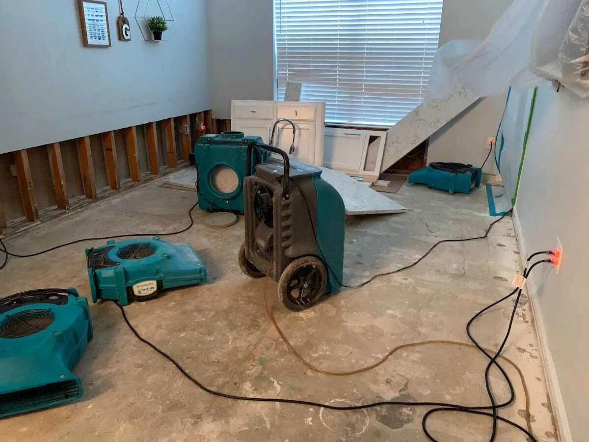 Dehumidifier in flood-cut room for Water Extraction & Removal in Hoboken